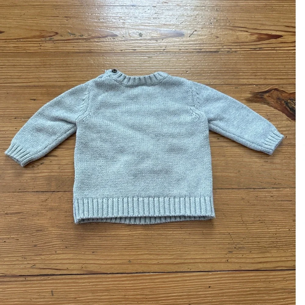 Carter's Wolf Sweater Baby Boy Gray Intarsia Knit Animal SIZE‎ 6M